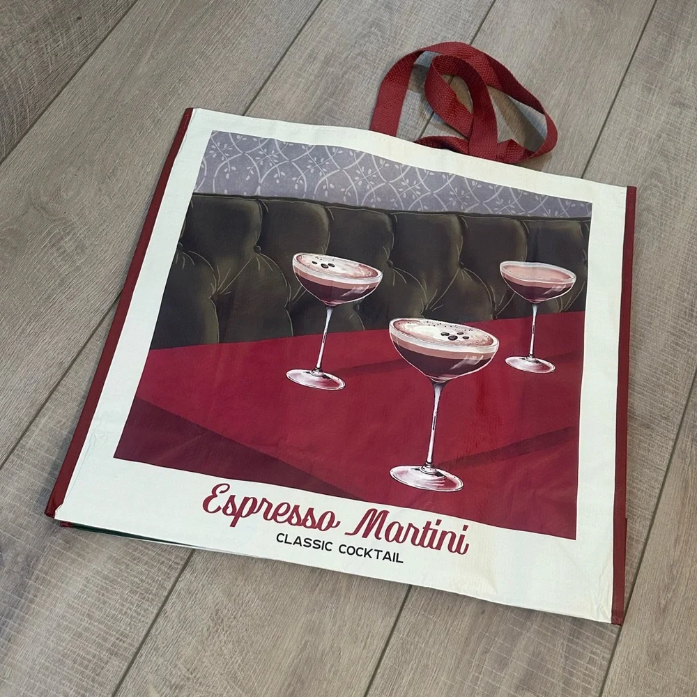 Homegoods TJMaxx Marshalls Viral Espresso Martini Print Shopper Tote Bag NWOT